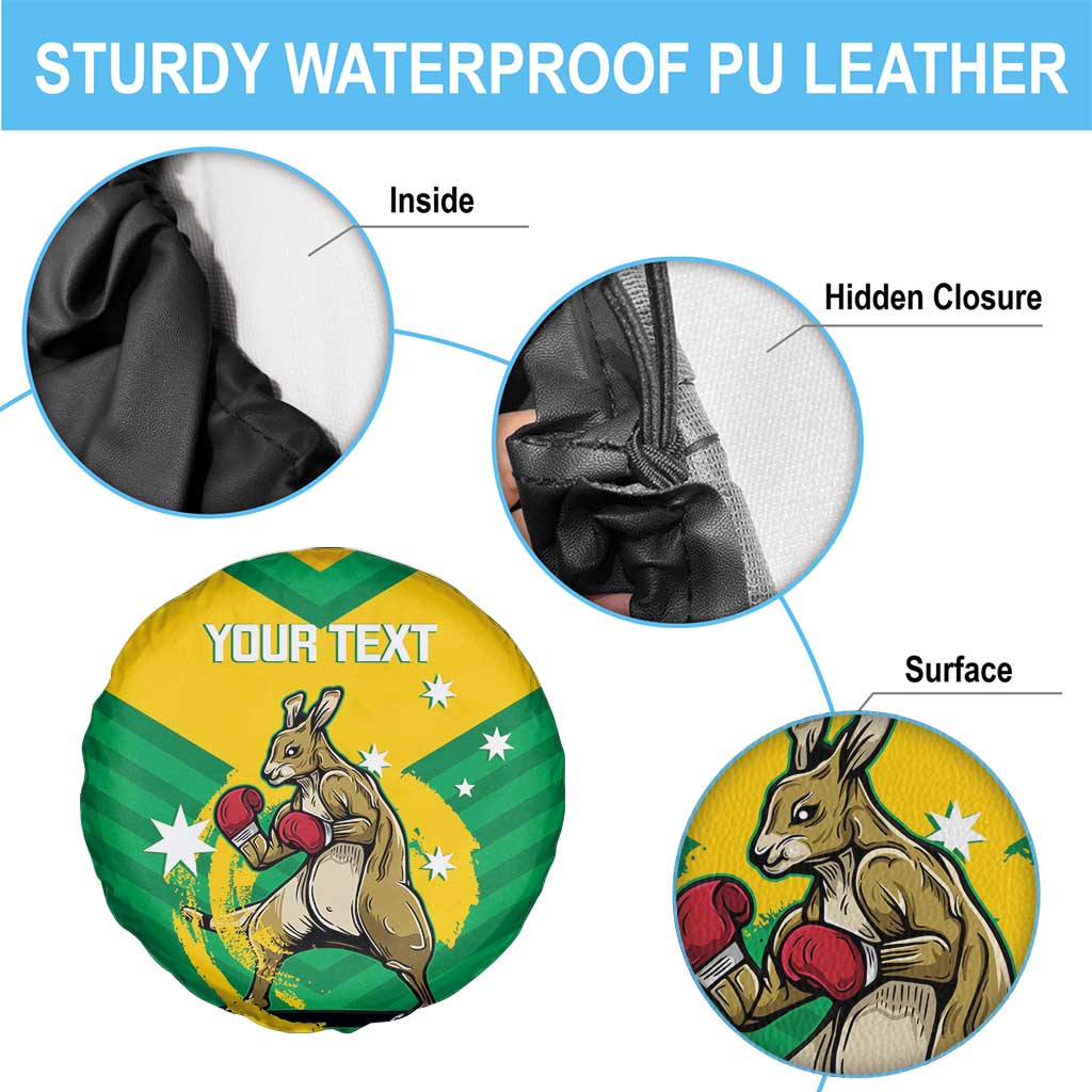 Personalised Australia Boxing Kangaroo Spare Tire Cover Aussie Pride National Color