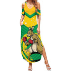 Personalised Australia Boxing Kangaroo Summer Maxi Dress Aussie Pride National Color