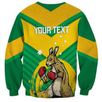 Personalised Australia Boxing Kangaroo Sweatshirt Aussie Pride National Color