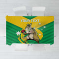 Personalised Australia Boxing Kangaroo Tablecloth Aussie Pride National Color