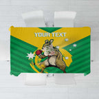 Personalised Australia Boxing Kangaroo Tablecloth Aussie Pride National Color