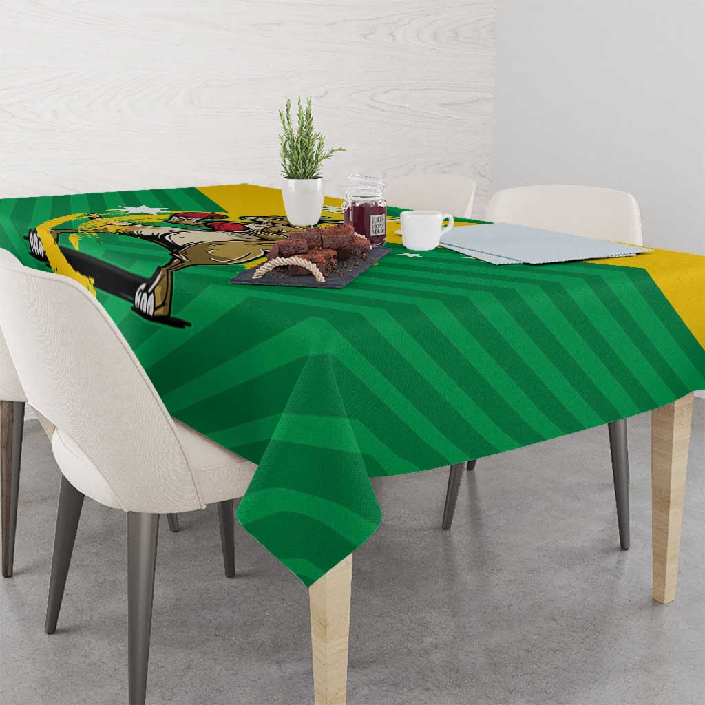 Personalised Australia Boxing Kangaroo Tablecloth Aussie Pride National Color