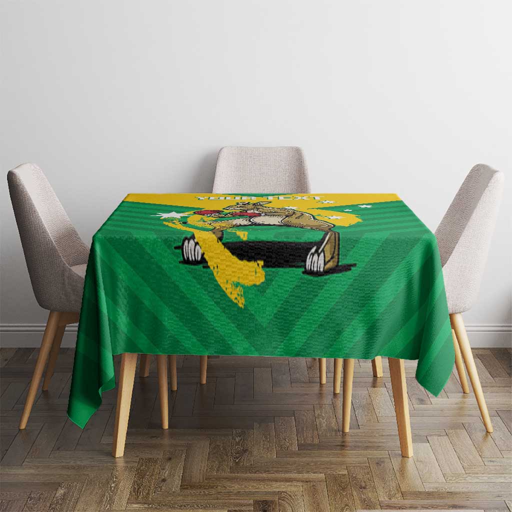 Personalised Australia Boxing Kangaroo Tablecloth Aussie Pride National Color