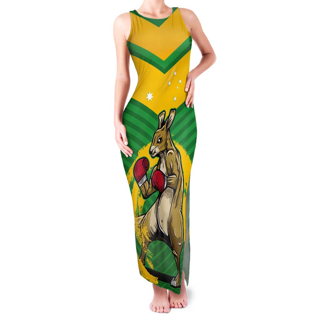 Personalised Australia Boxing Kangaroo Tank Maxi Dress Aussie Pride National Color
