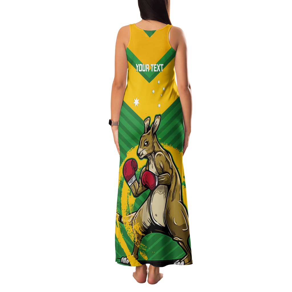 Personalised Australia Boxing Kangaroo Tank Maxi Dress Aussie Pride National Color