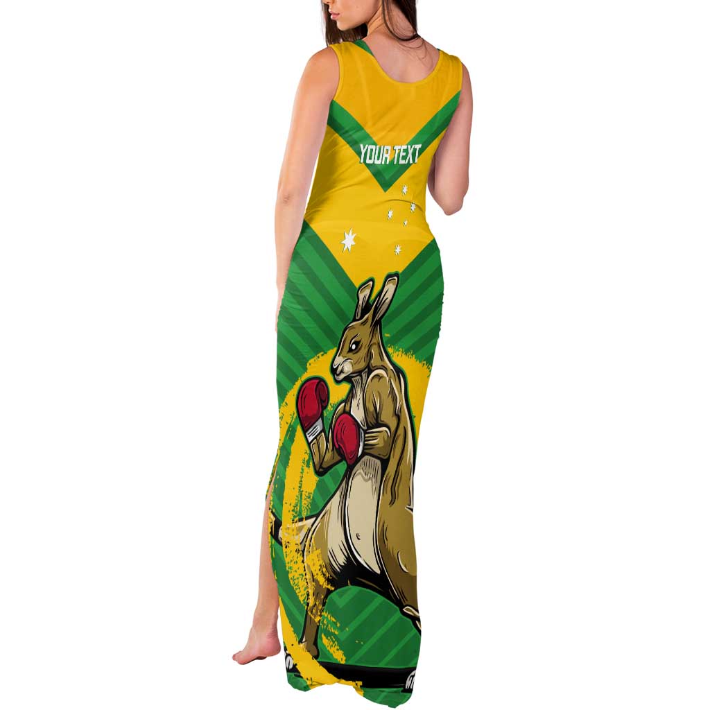 Personalised Australia Boxing Kangaroo Tank Maxi Dress Aussie Pride National Color