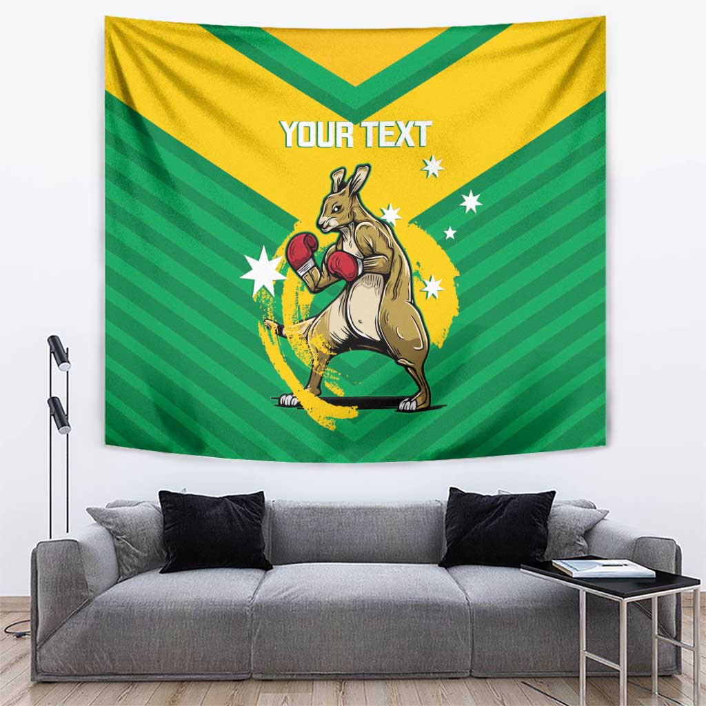 Personalised Australia Boxing Kangaroo Tapestry Aussie Pride National Color