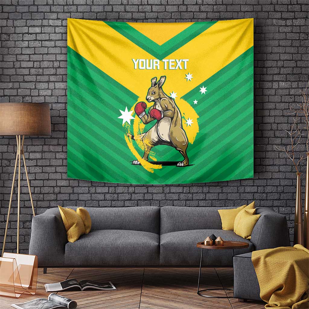 Personalised Australia Boxing Kangaroo Tapestry Aussie Pride National Color