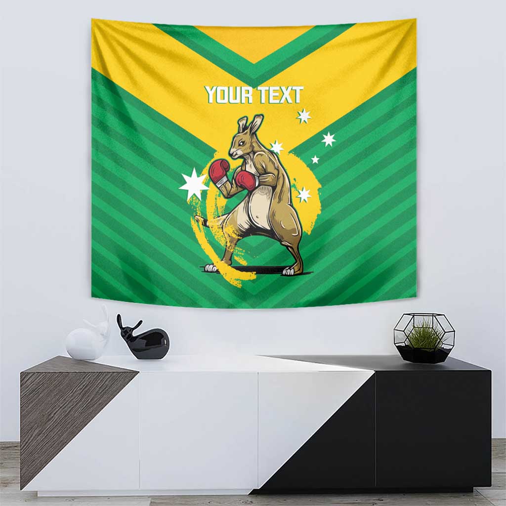 Personalised Australia Boxing Kangaroo Tapestry Aussie Pride National Color