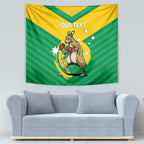 Personalised Australia Boxing Kangaroo Tapestry Aussie Pride National Color
