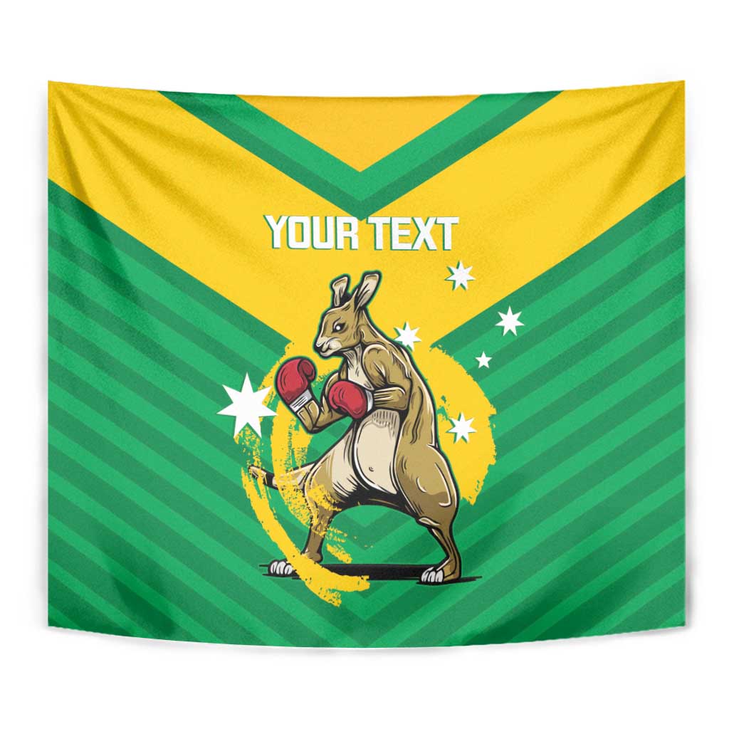Personalised Australia Boxing Kangaroo Tapestry Aussie Pride National Color