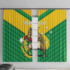 Personalised Australia Boxing Kangaroo Window Curtain Aussie Pride National Color