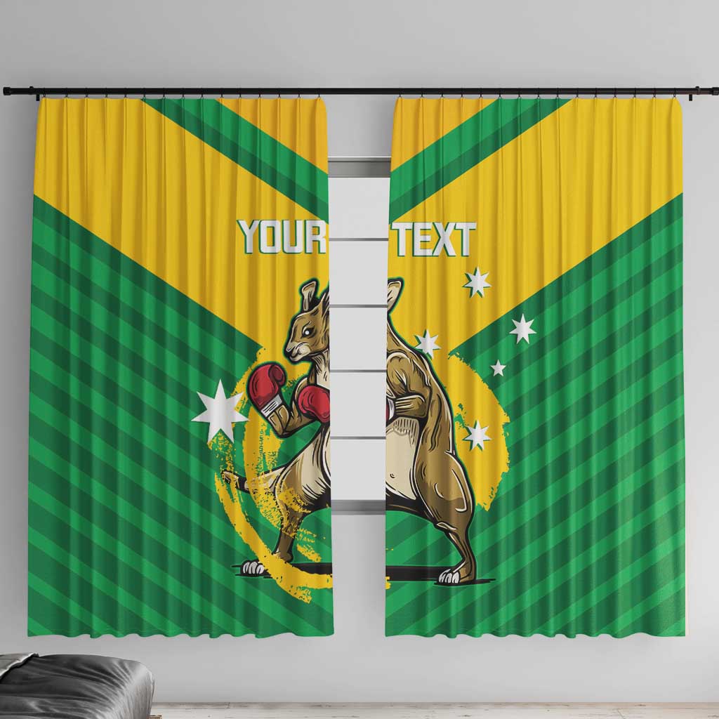Personalised Australia Boxing Kangaroo Window Curtain Aussie Pride National Color