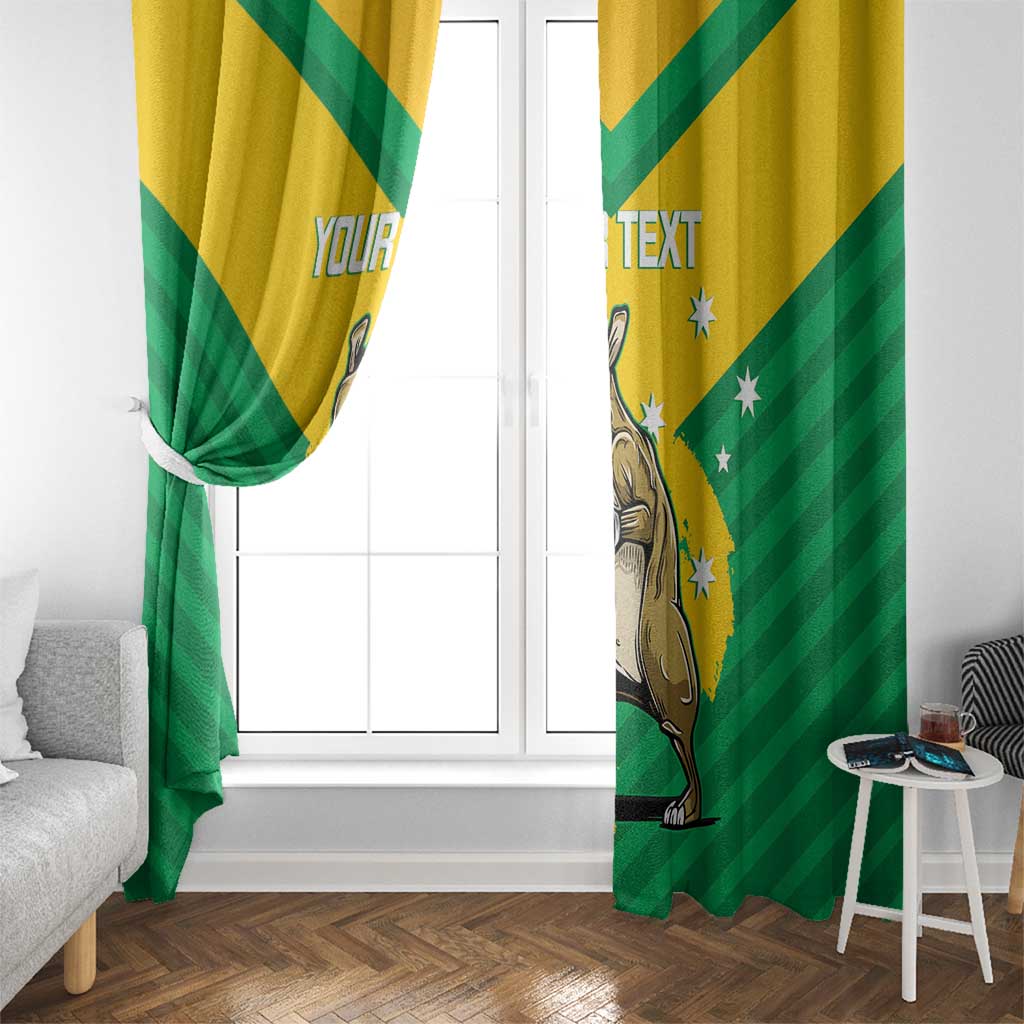 Personalised Australia Boxing Kangaroo Window Curtain Aussie Pride National Color