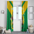 Personalised Australia Boxing Kangaroo Window Curtain Aussie Pride National Color