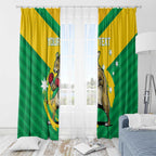 Personalised Australia Boxing Kangaroo Window Curtain Aussie Pride National Color