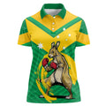 Personalised Australia Boxing Kangaroo Women Polo Shirt Aussie Pride National Color
