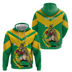 Personalised Australia Boxing Kangaroo Zip Hoodie Aussie Pride National Color