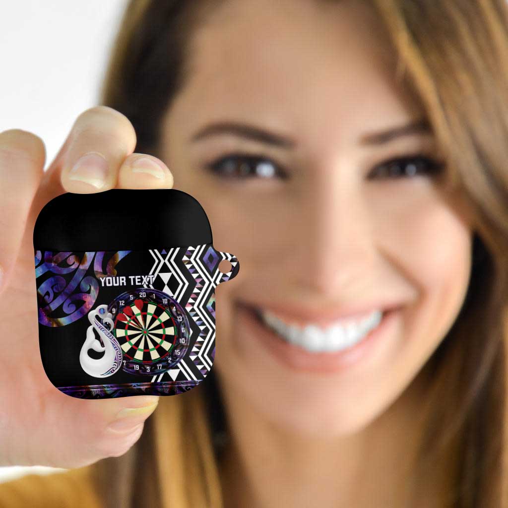 Personalised New Zealand Darts AirPods Case Ngutukaka Manaia Taniko Luxury Purple - Aussie Hoodie