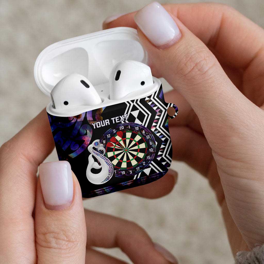 Personalised New Zealand Darts AirPods Case Ngutukaka Manaia Taniko Luxury Purple - Aussie Hoodie
