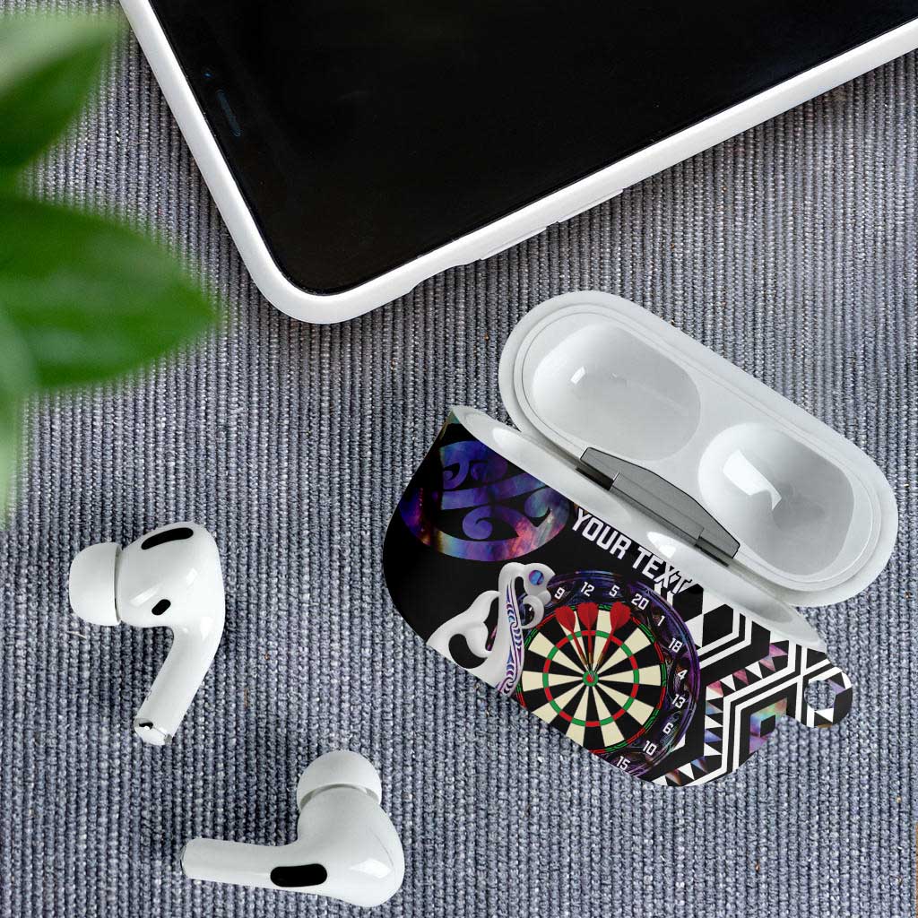 Personalised New Zealand Darts AirPods Case Ngutukaka Manaia Taniko Luxury Purple - Aussie Hoodie