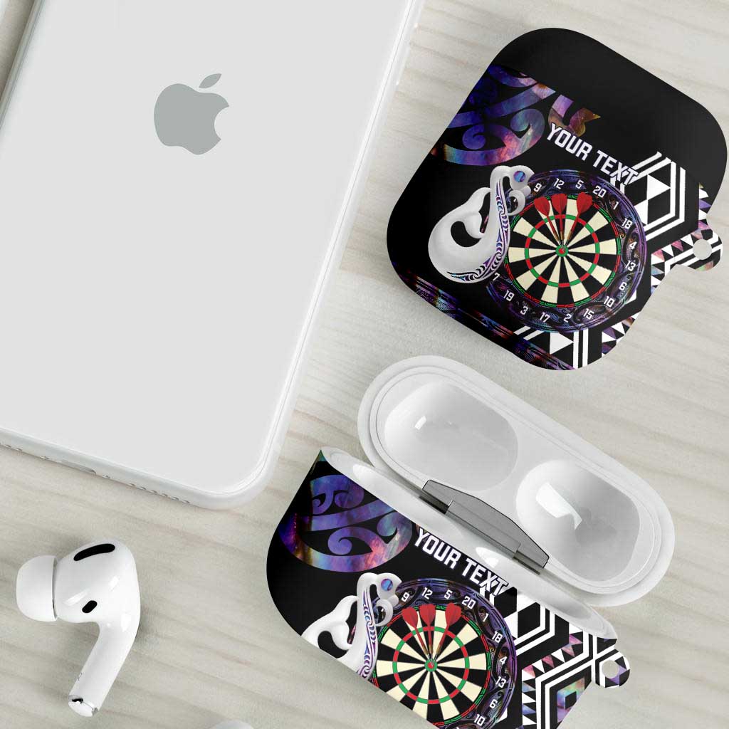 Personalised New Zealand Darts AirPods Case Ngutukaka Manaia Taniko Luxury Purple - Aussie Hoodie