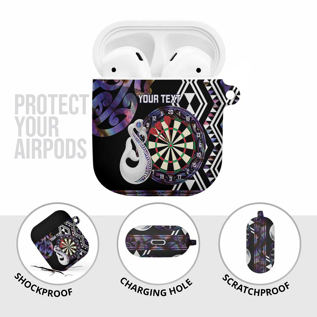 Personalised New Zealand Darts AirPods Case Ngutukaka Manaia Taniko Luxury Purple - Aussie Hoodie