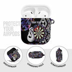 Personalised New Zealand Darts AirPods Case Ngutukaka Manaia Taniko Luxury Purple - Aussie Hoodie