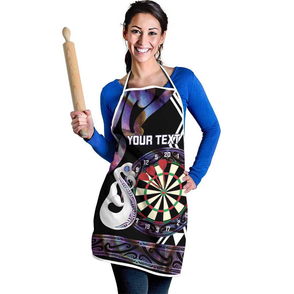 Personalised New Zealand Darts Apron Ngutukaka Manaia Taniko Luxury Purple - Aussie Hoodie