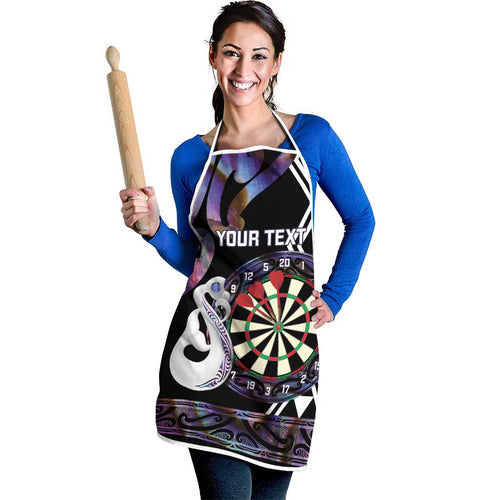 Personalised New Zealand Darts Apron Ngutukaka Manaia Taniko Luxury Purple - Aussie Hoodie