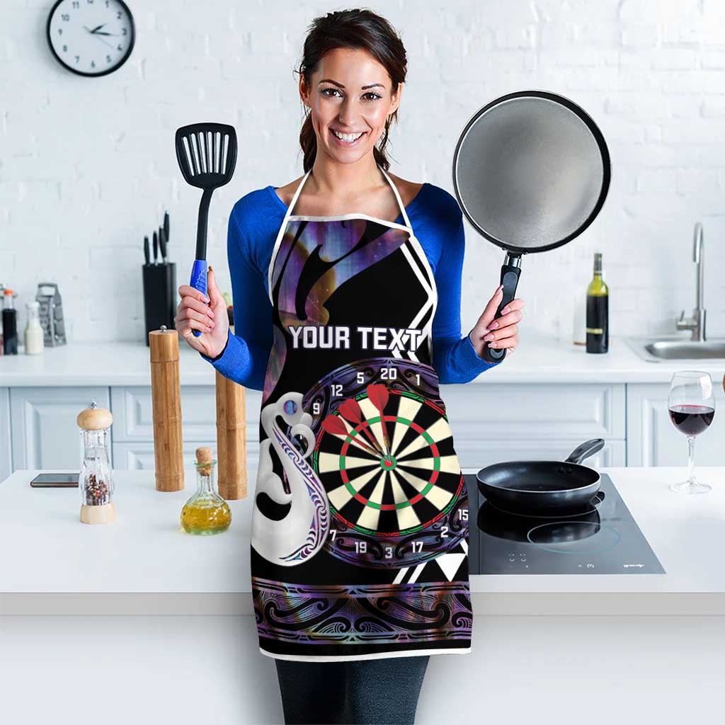 Personalised New Zealand Darts Apron Ngutukaka Manaia Taniko Luxury Purple - Aussie Hoodie
