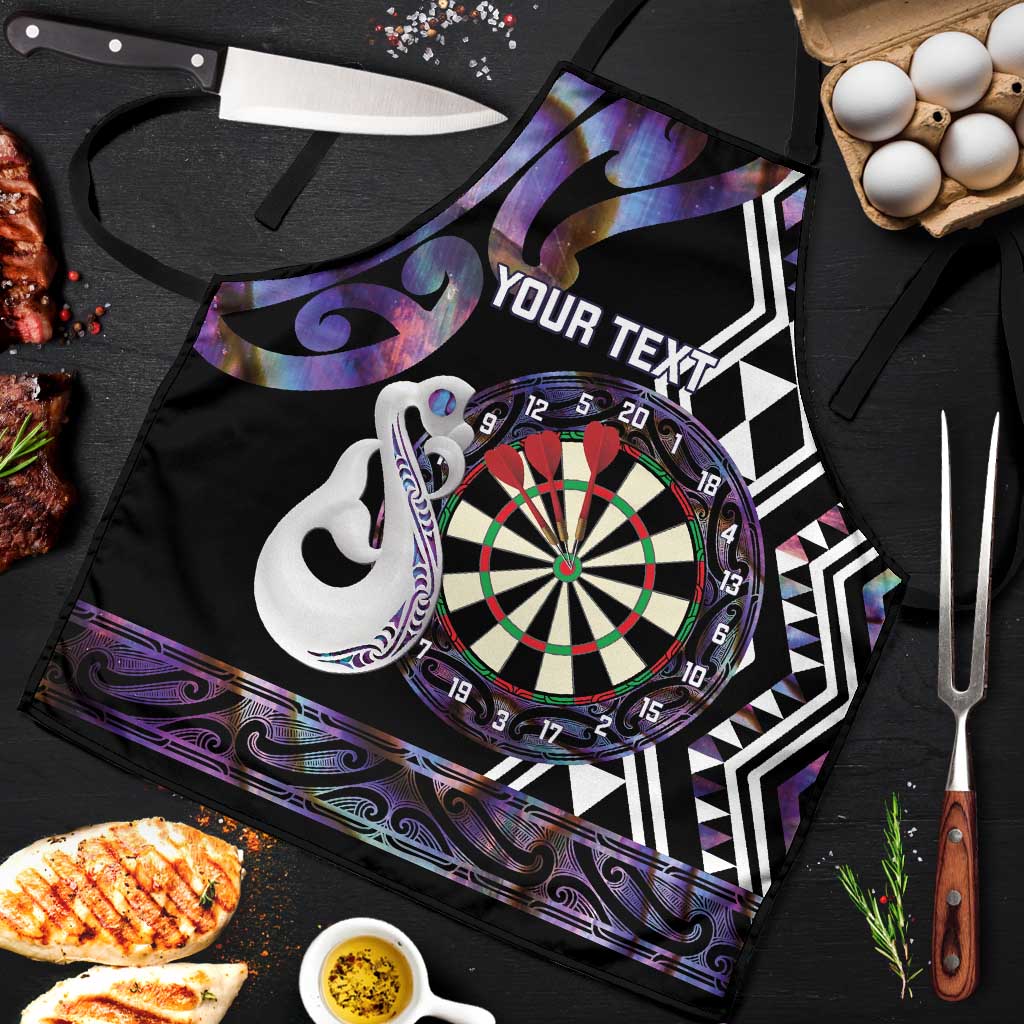 Personalised New Zealand Darts Apron Ngutukaka Manaia Taniko Luxury Purple - Aussie Hoodie
