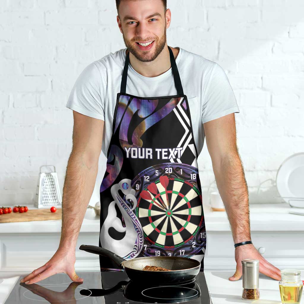 Personalised New Zealand Darts Apron Ngutukaka Manaia Taniko Luxury Purple - Aussie Hoodie
