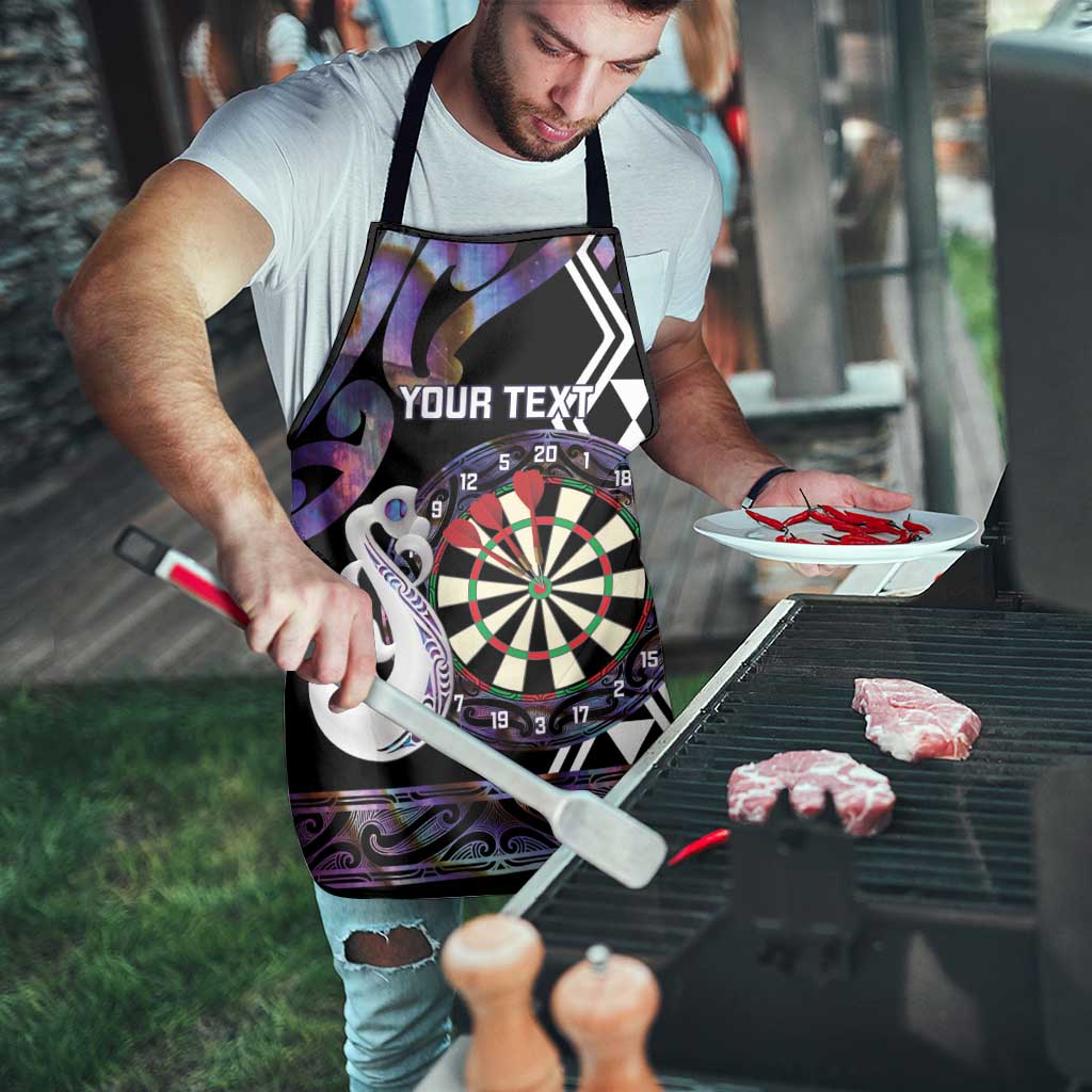 Personalised New Zealand Darts Apron Ngutukaka Manaia Taniko Luxury Purple - Aussie Hoodie