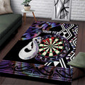Personalised New Zealand Darts Area Rug Ngutukaka Manaia Taniko Luxury Purple - Aussie Hoodie