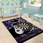Personalised New Zealand Darts Area Rug Ngutukaka Manaia Taniko Luxury Purple - Aussie Hoodie