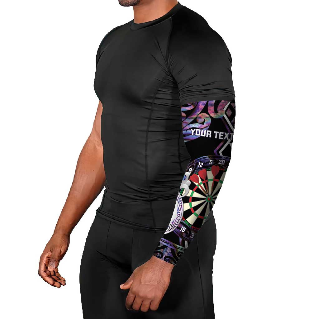 Personalised New Zealand Darts Arm Sleeves Ngutukaka Manaia Taniko Luxury Purple - Aussie Hoodie