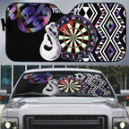 Personalised New Zealand Darts Auto Sun Shade Ngutukaka Manaia Taniko Luxury Purple - Aussie Hoodie