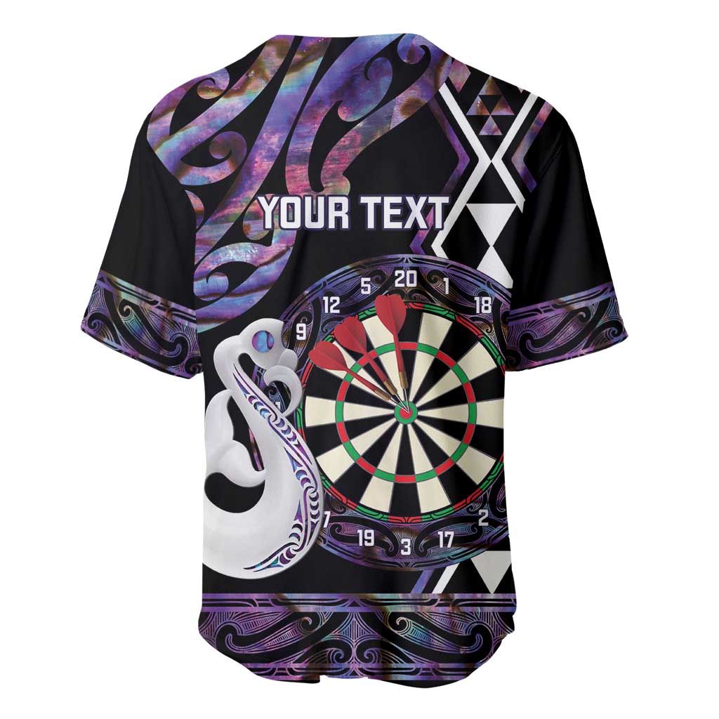 Personalised New Zealand Darts Baseball Jersey Ngutukaka Manaia Taniko Luxury Purple - Aussie Hoodie