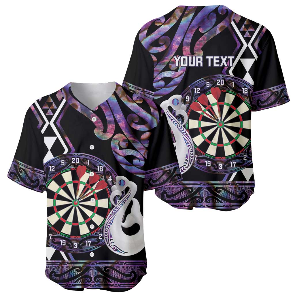 Personalised New Zealand Darts Baseball Jersey Ngutukaka Manaia Taniko Luxury Purple - Aussie Hoodie