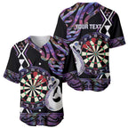Personalised New Zealand Darts Baseball Jersey Ngutukaka Manaia Taniko Luxury Purple - Aussie Hoodie