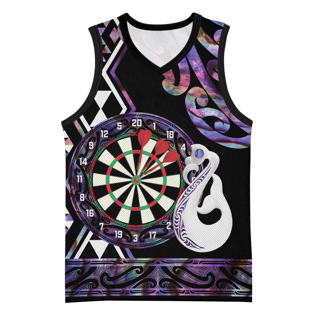 Personalised New Zealand Darts Basketball Jersey Ngutukaka Manaia Taniko Luxury Purple - Aussie Hoodie