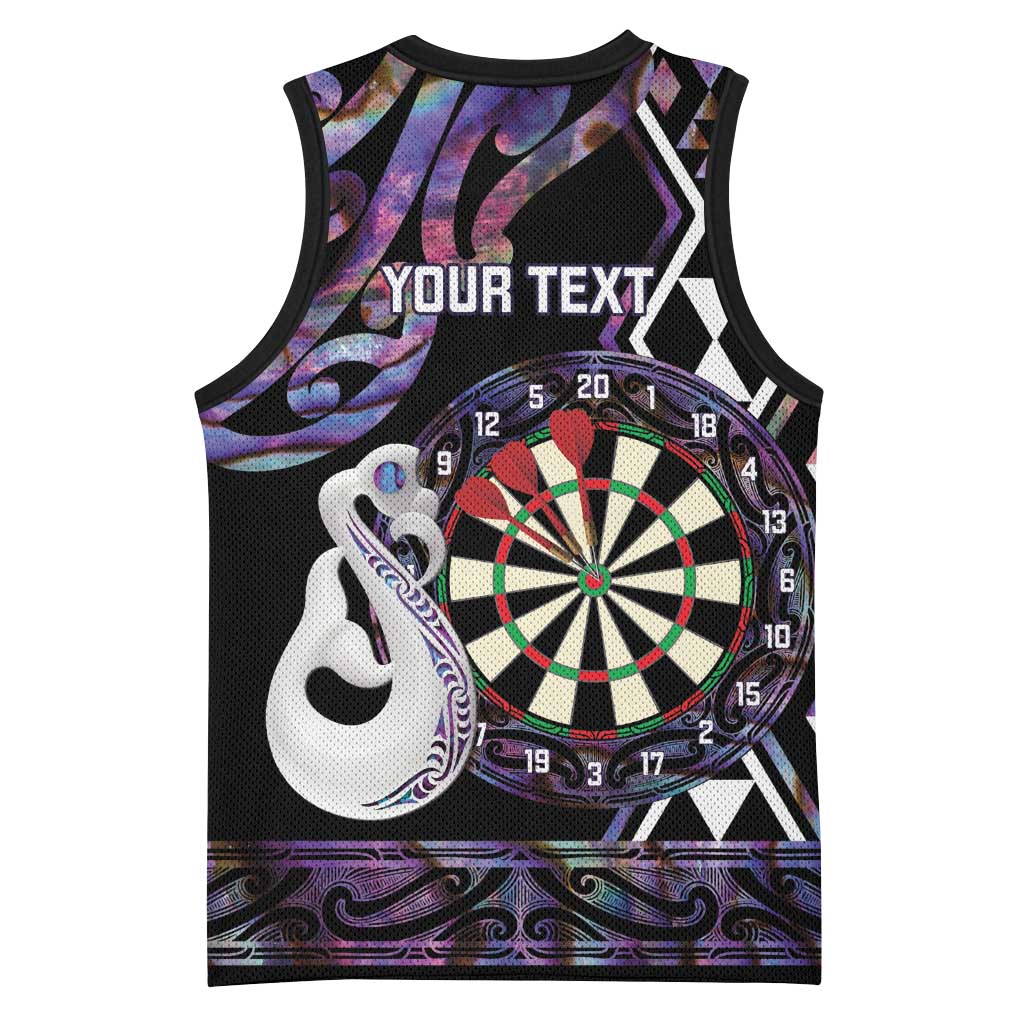 Personalised New Zealand Darts Basketball Jersey Ngutukaka Manaia Taniko Luxury Purple - Aussie Hoodie