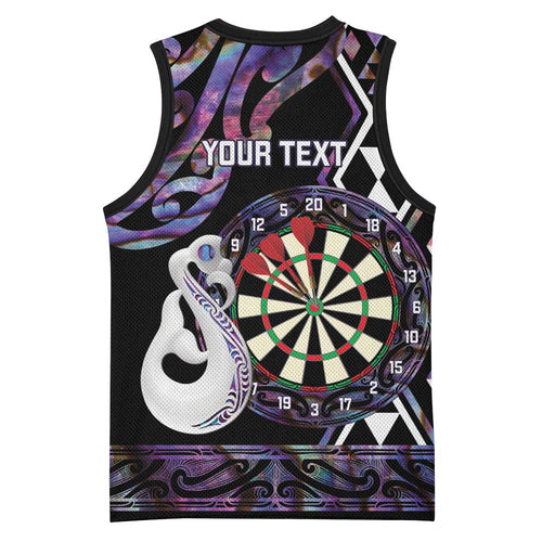 Personalised New Zealand Darts Basketball Jersey Ngutukaka Manaia Taniko Luxury Purple - Aussie Hoodie