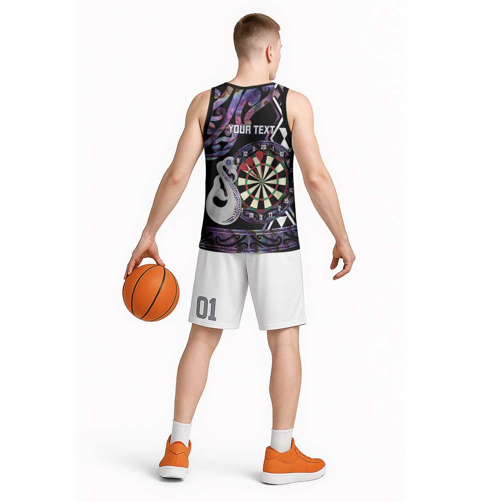 Personalised New Zealand Darts Basketball Jersey Ngutukaka Manaia Taniko Luxury Purple - Aussie Hoodie