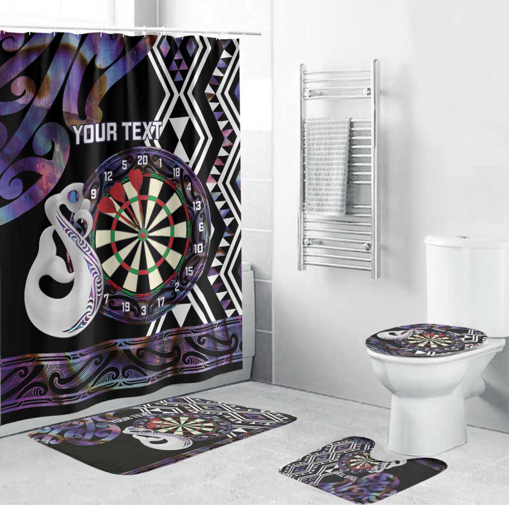 Personalised New Zealand Darts Bathroom Set Ngutukaka Manaia Taniko Luxury Purple - Aussie Hoodie