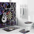Personalised New Zealand Darts Bathroom Set Ngutukaka Manaia Taniko Luxury Purple - Aussie Hoodie