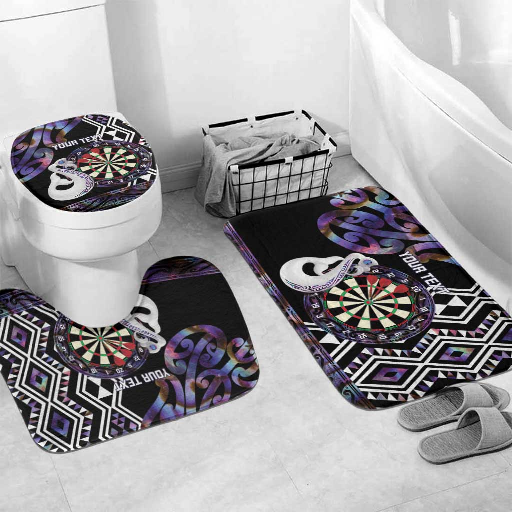 Personalised New Zealand Darts Bathroom Set Ngutukaka Manaia Taniko Luxury Purple - Aussie Hoodie