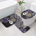 Personalised New Zealand Darts Bathroom Set Ngutukaka Manaia Taniko Luxury Purple - Aussie Hoodie
