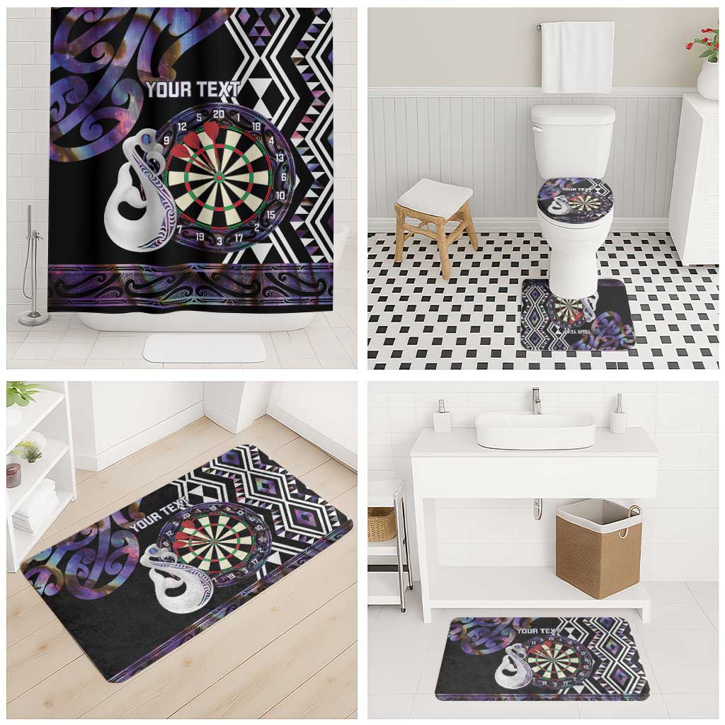 Personalised New Zealand Darts Bathroom Set Ngutukaka Manaia Taniko Luxury Purple - Aussie Hoodie